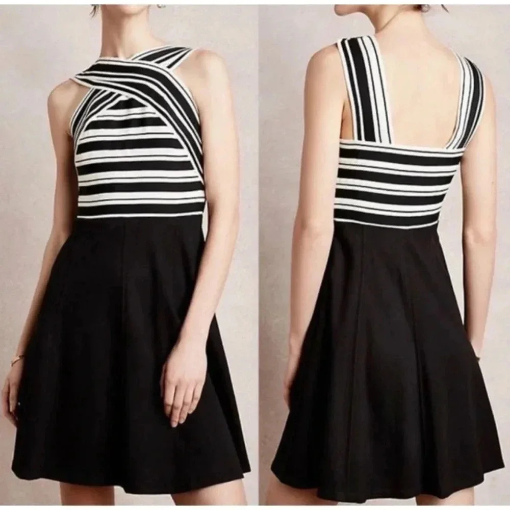 Maeve Anthropologie Crosswise Flare Bandage Dress Size 6